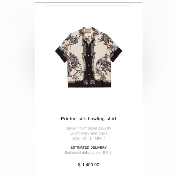Gucci Printed Silk Bowling Shirt - Picture 6 of 6